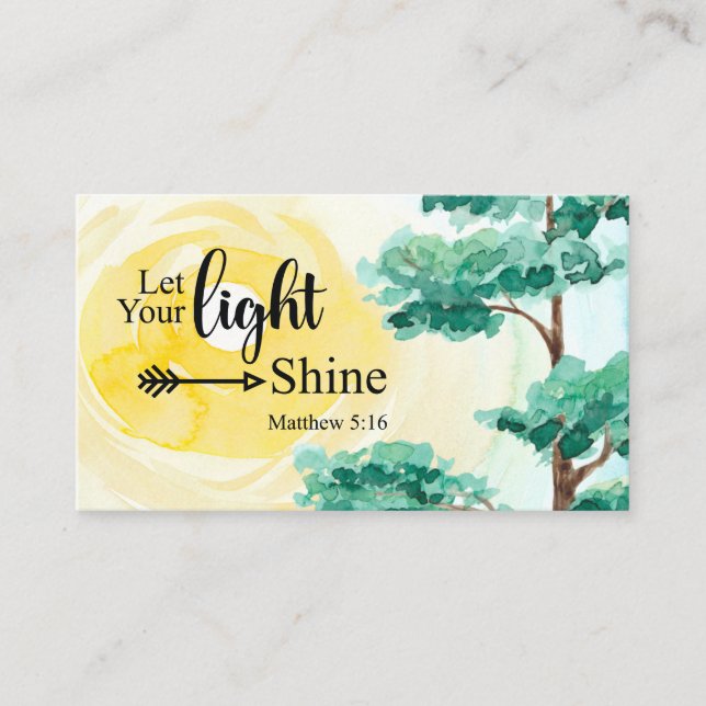 Matthew 5:16 Let your light shine Bible Christian Business Card (Front)