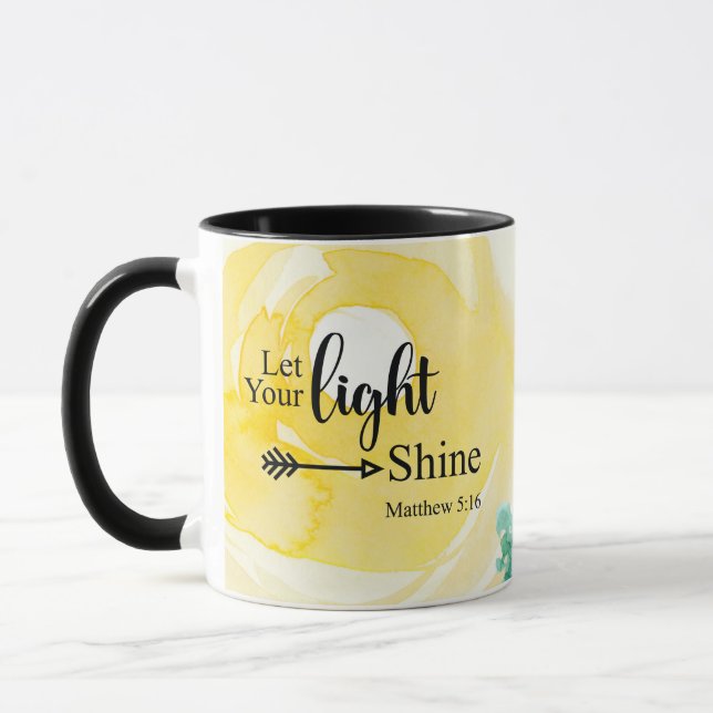 Matthew 5:16 Let your light shine Bible Christian Mug (Left)