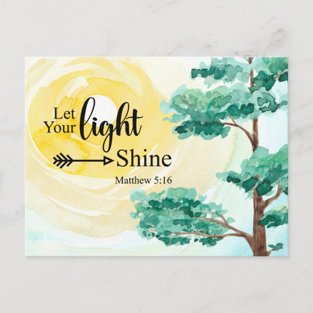 Matthew 5:16 Let your light shine Bible Christian Postcard (Front)