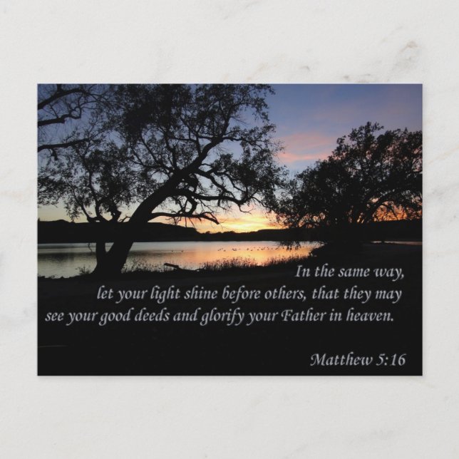 Matthew 5:16 Let Your Light Shine Postcard (Front)