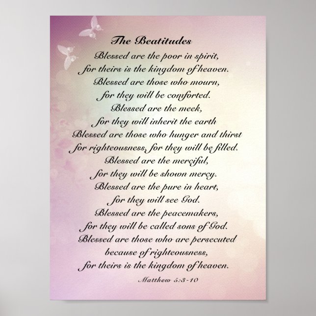 Matthew 5:3-10 Beatitudes Sermon on the Mount Poster (Front)