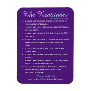 Matthew 5:3 to 5:10 Holy Scripture 8 Beatitudes Magnet