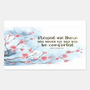 Matthew 5:4 Blessed are those who Mourn Bible Rectangular Sticker