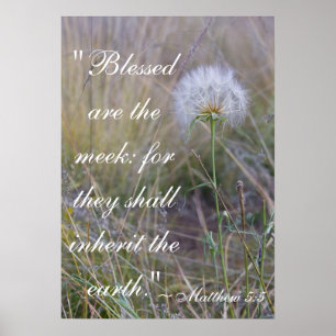 Matthew 5:5 "blessed are the meek" poster
