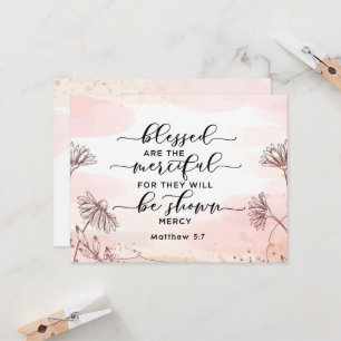 Matthew 5:7 Blessed are the Merciful Flat Card