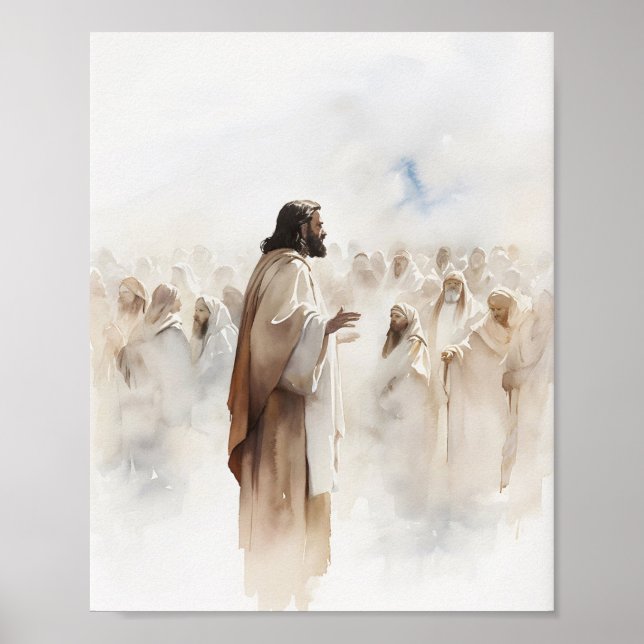 Matthew 5-7 Watercolor Art Print (Front)