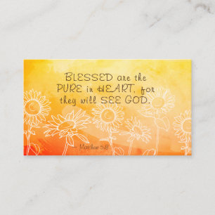 Matthew 5:8 Blessed are Pure in Heart Bible Verse Business Card