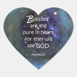 Matthew 5:8 heart sticker