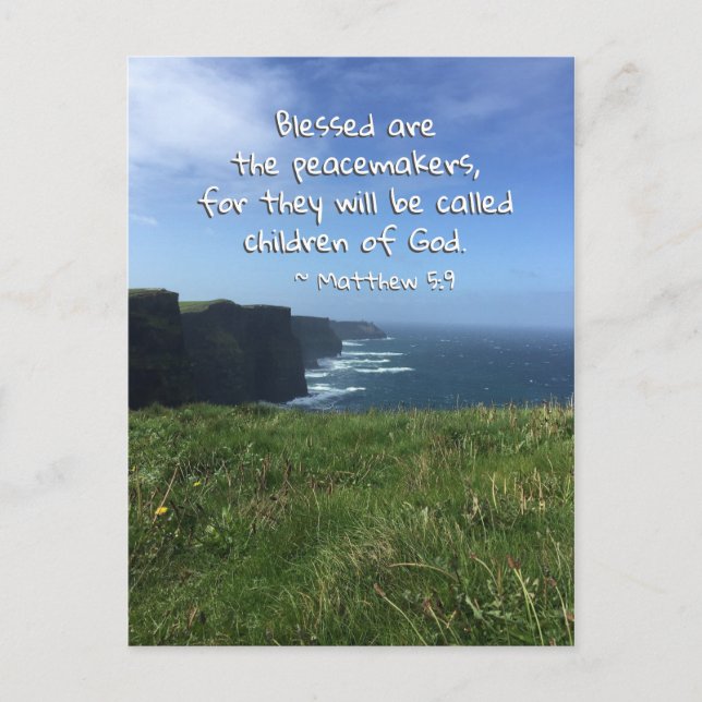 Matthew 5:9 Blessed are the Peacemakers, Ireland Postcard (Front)