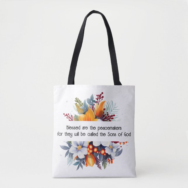 Matthew 5:9 Tote Bag (Front)