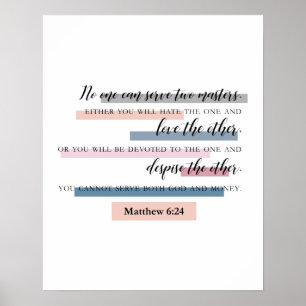 matthew 6:24 christian bible verse home decor
