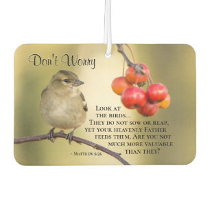 Matthew 6:26 Bible Verse, Don't Worry Car Air Freshener