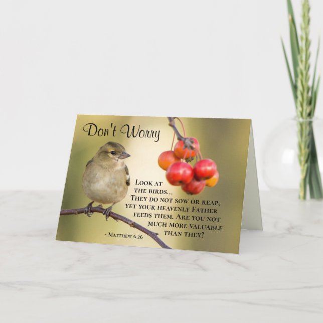 Matthew 6:26 The birds do not sow or reap yet... Card (Front)