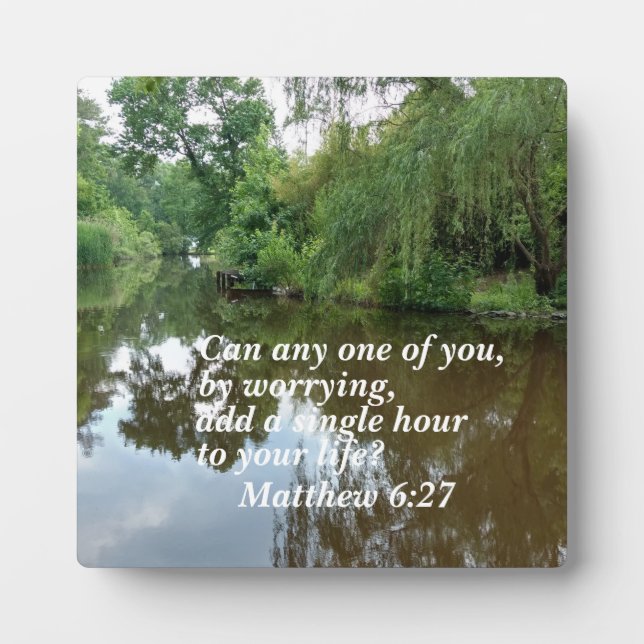Matthew 6:27 Can any one of you, by worrying, add Plaque (Front)