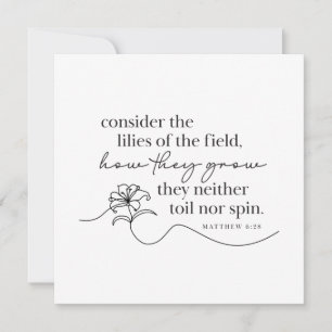 MATTHEW 6:28 - Personalised Note Card