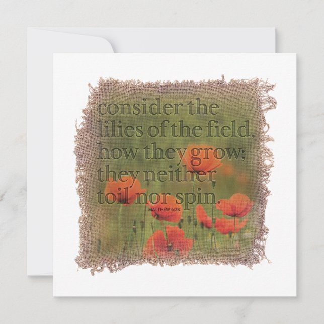 MATTHEW 6:28 - Personalized Notecard (Front)