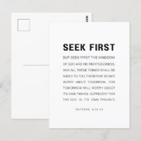 Matthew 6:33-34 Seek first the Kingdom of God