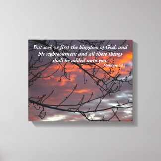 Matthew 6:33 Bible Verse Canvas Print