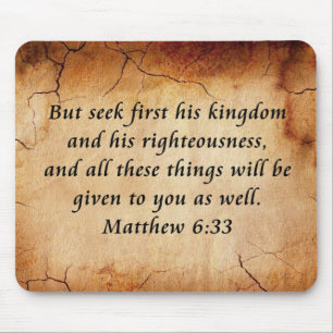 Matthew 6:33 Bible Verse Mouse Mat