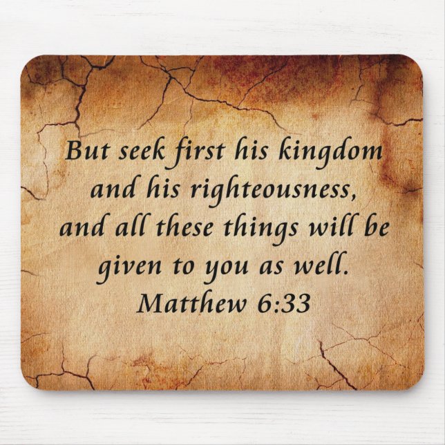 Matthew 6:33 Bible Verse Mouse Mat (Front)