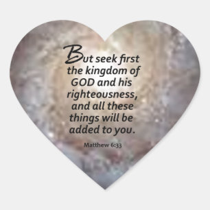 Matthew 6:33 heart sticker