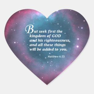 Matthew 6:33 heart sticker