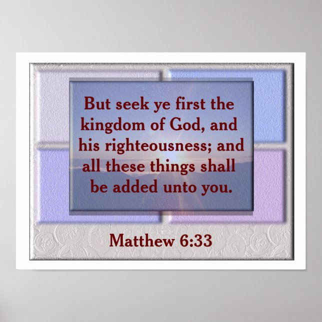 Matthew 6:33 poster (Front)