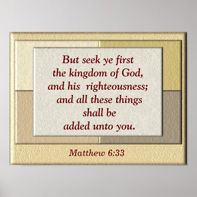Matthew 6:33 poster (Front)