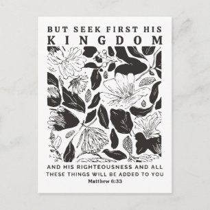 Matthew 6:33 “Seek First His Kingdom” Postcard