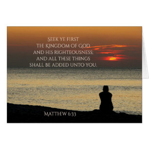 Matthew 6:33 Seek First Kingdom of God, Card