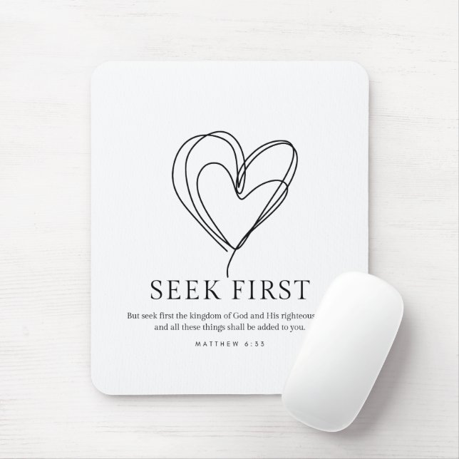 Matthew 6:33 Seek First the Kingdom of God Mouse Mat (With Mouse)