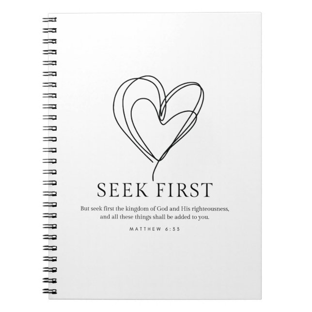 Matthew 6:33 Seek First the Kingdom of God Notebook (Front)