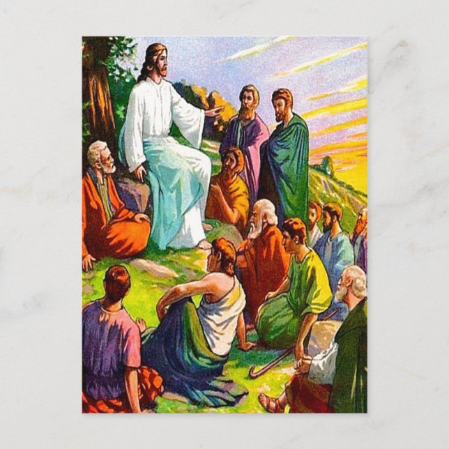 Matthew 6 Jesus Teaches His Followers postcard (Front)