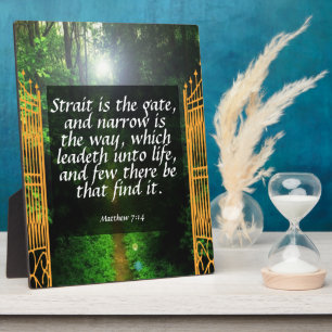 Matthew 7:14 plaque