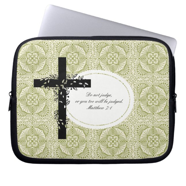 Matthew 7:1 Laptop or Netbook Carrier Sleeve (Front)