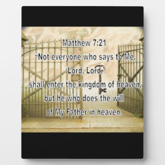 Matthew 7:21 plaque