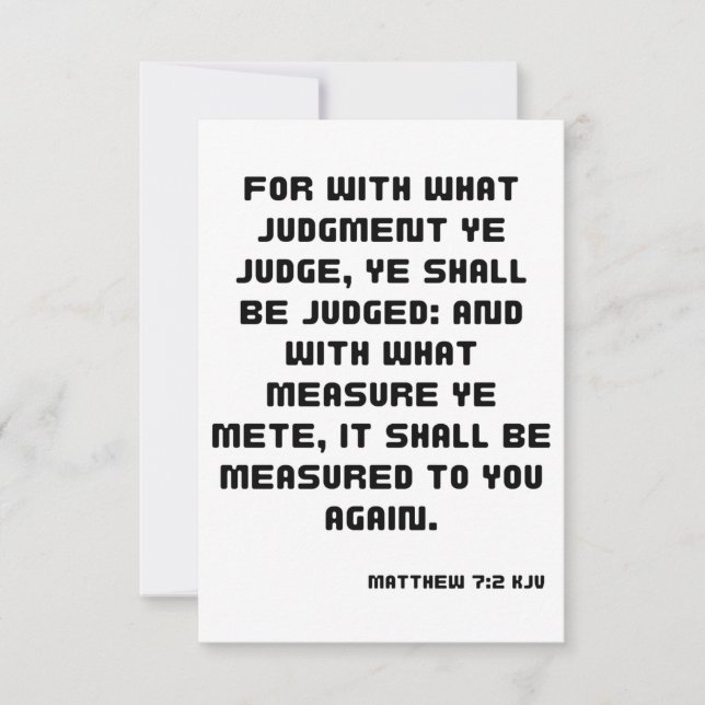 Matthew 7:2 KJV Bible Verse Flat Greeting Card (Front)
