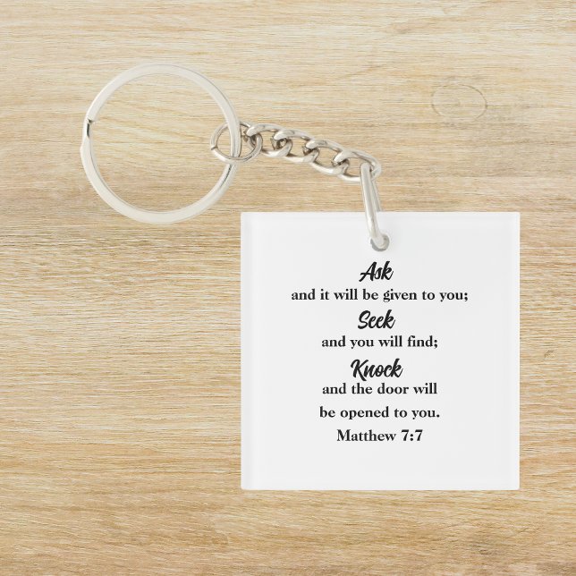 Matthew 7:7 Bible Verse Christian Key Ring (Creator Uploaded)