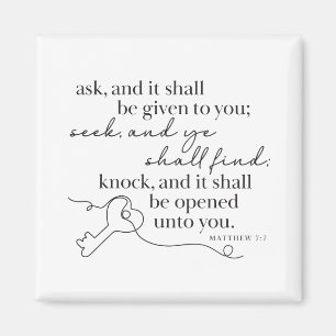 Matthew 7:7 Kitchen Magnet Home Accent