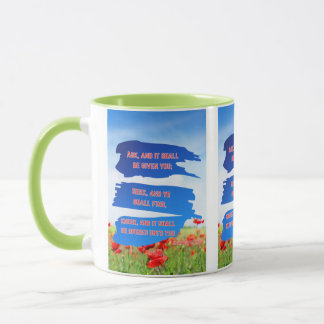 Matthew 7:7 KJV Bible Verse Pic Two-Tone Mug