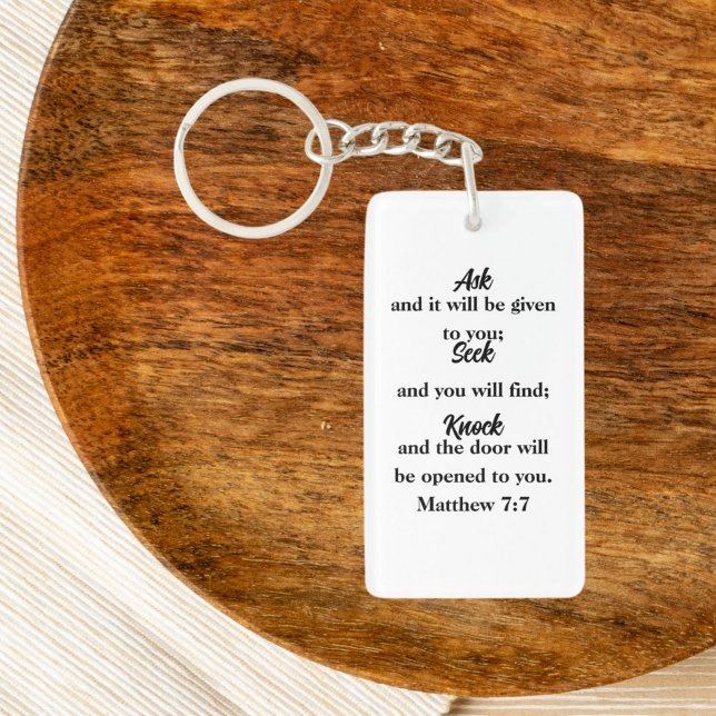 Matthew 7:7 Minimalist Bible Verse Key Ring (Creator Uploaded)