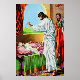 Matthew 8:14 15 Healing Peter's Mother in Law Poster
