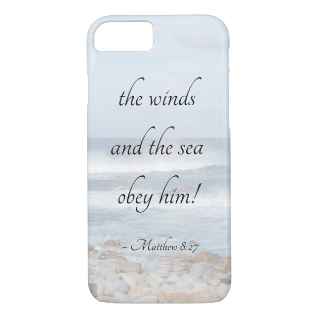 Matthew 8:27 Jesus Calms a Storm, Bible Verse Case-Mate iPhone Case (Back)