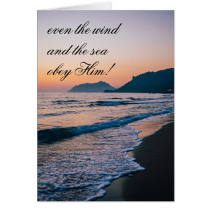 Matthew 8:27 Jesus calms the storm, Bible Card
