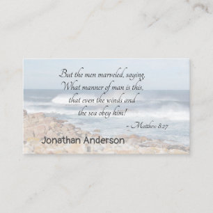 Matthew 8:27 Jesus calms the storm, Bible Verse Business Card