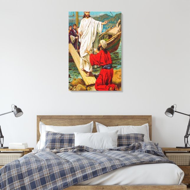 Matthew 8:28-34 Set Free from Demons Canvas Print (Insitu(Bedroom))