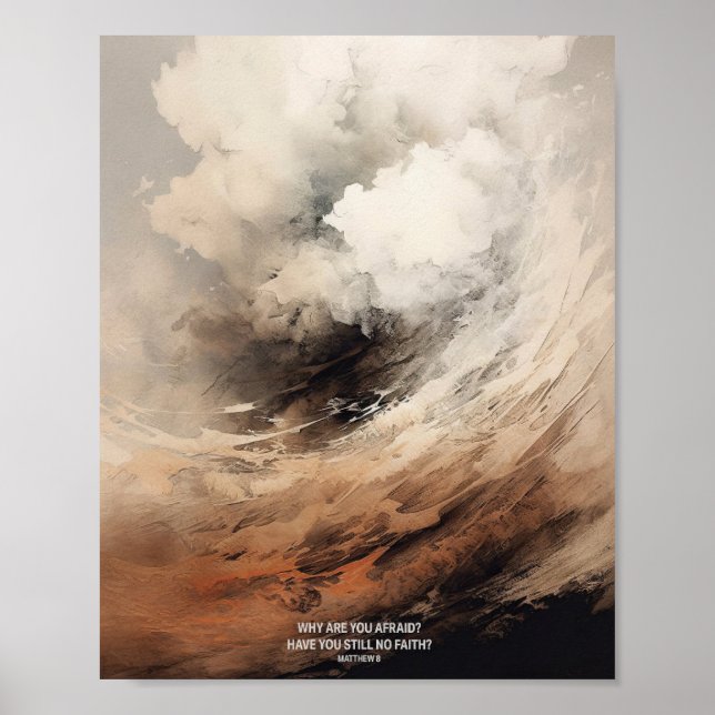 Matthew 8 - Jesus Art and Bible Verse Digital Poster (Front)