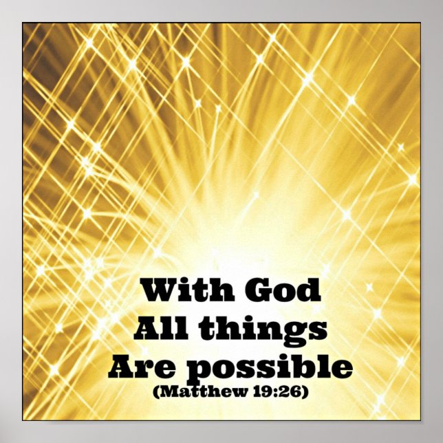 Matthew Bible With God all things are possible Poster (Front)