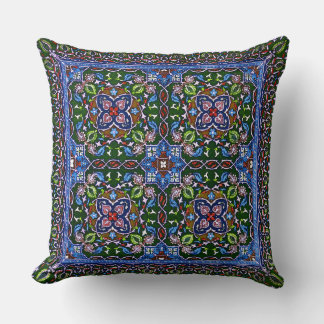 Matthew Digby Wyatt Textile Design in Green Blue Cushion