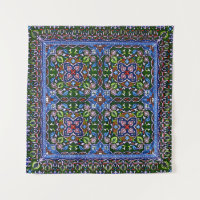 Matthew Digby Wyatt Textile Design in Green Blue